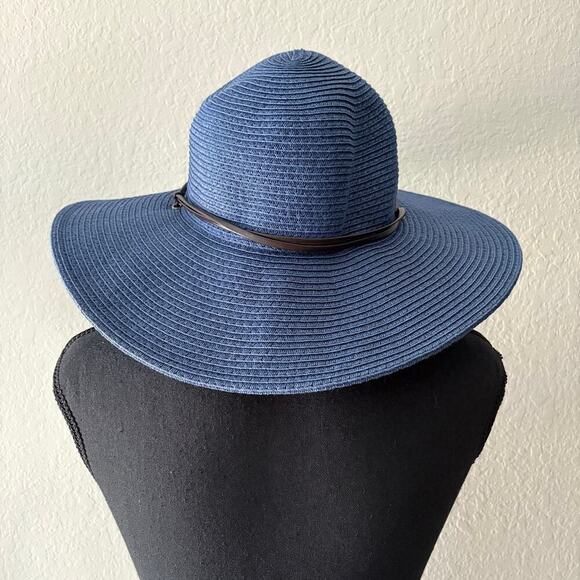 PETER GRIMM Women's Sun Hat Sz OS Blue Summer Nautical Cruise Ship Cabana Beachy - Picture 3 of 10